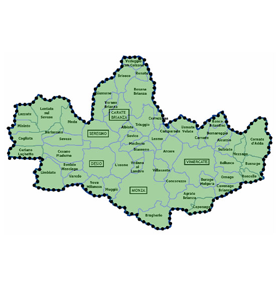 Mappa Monza - Zone assistite